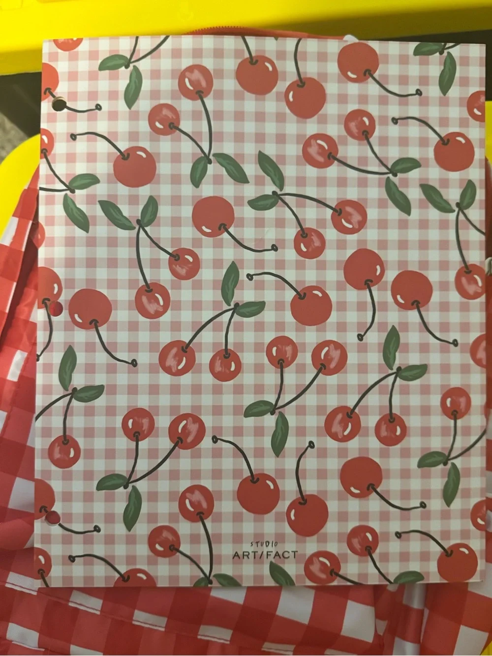 Cherry Backpack + Two-Pocket Folder Set Red White| Notebook NWT